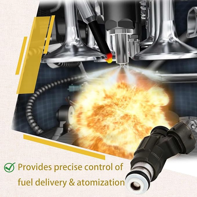 FBJC100 Fuel Injectors,Compatible with/Infiniti G35 QX4 I30 FX35 3.5L V6 2001-2004,Compatible with/Nissan 350Z Pathfinder Maxima 3.5L/3.0L V6 2001-2004, |4 Holes| |Set of 6|,Replace#166005L700,FJ653