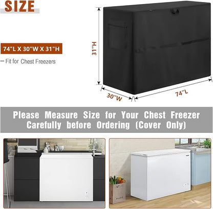 Chest Freezer Cover 20 Cu.Ft Waterproof UV 74x30x31in
