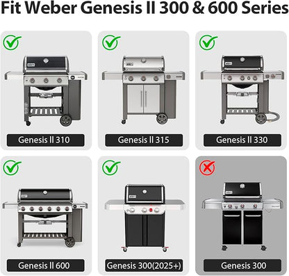 Ceramic Grill Griddle Insert for Weber 7599 Genesis II 300 600 and Genesis 300 2025+, Easy-Check Fit Accessory for Outdoor Cooking or Use