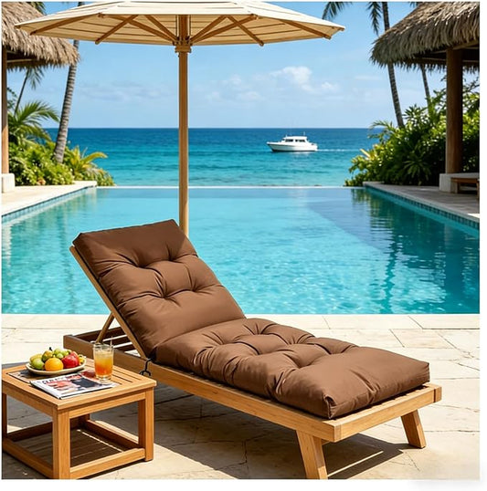 Outdoor Lounge Chair Cushions, 74.4 x 22 x 4.7 Inches Waterproof Fade Resistant Patio Cushion for Chaise Lounger