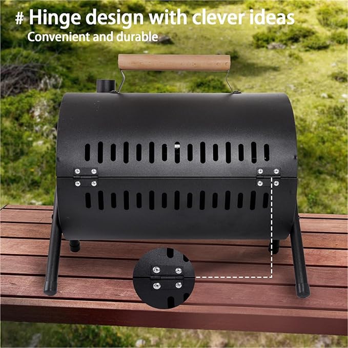 Portable Charcoal Grill,Tabletop Charcoal BBQ Grill For Outdoor Cooking Camping,Picnics,Backyard,(Black)