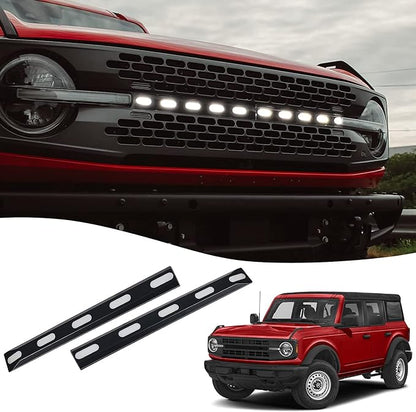 Grille Light Strip for Ford Bronco 2021 2022, Bronco Accessories, Hood Grille LED Dynamic Lights (Zebra Crossing Style)