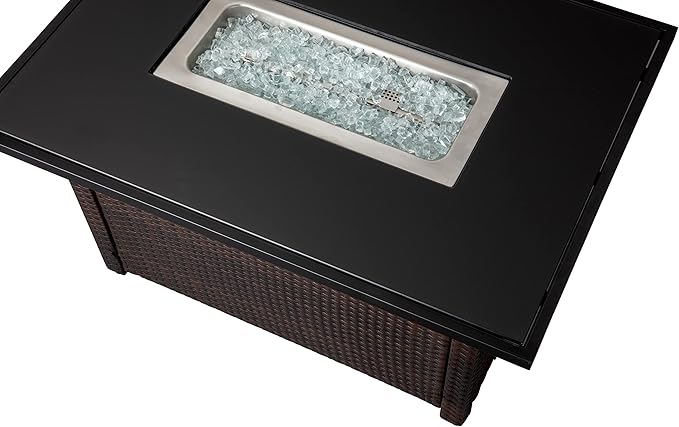 Endless Summer GAD17400SP Rectangular Outdoor Gas, Brown/Black Fire Table, Multi Color