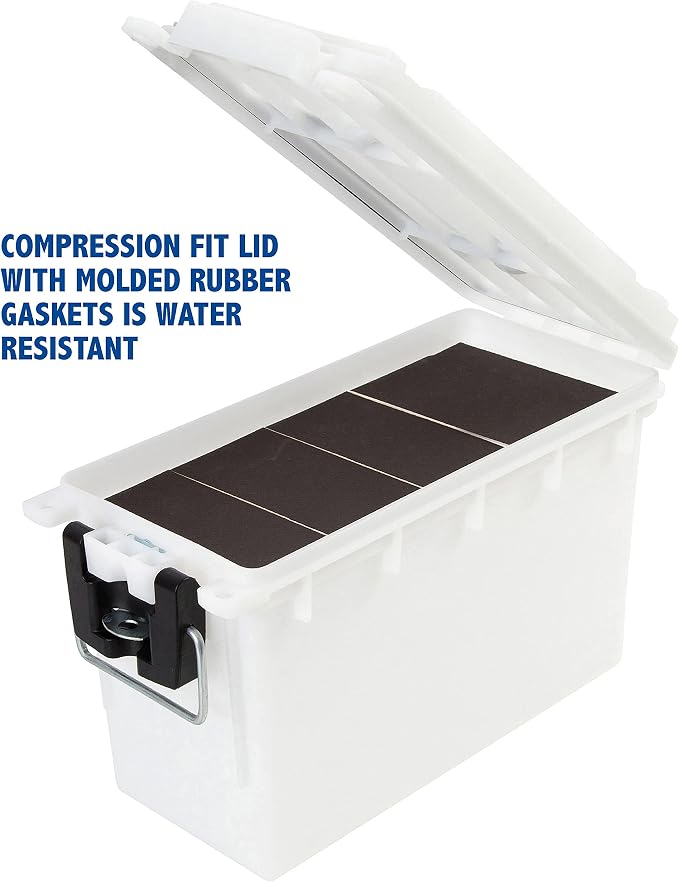 Sheffield 12681 Marine Storage Box, Dry Box Made in USA, Waterproof Container for Boat and Dock Gear, Small Parts Organizer with Latch, Stackable