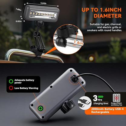 AuntyFey 360°Adjustable Grill Lights for Outdoor Grill Designed for Blackstone Weber Griddle, BBQ Grill Light at Night with 360° Adjustable, LED Grill Lights for Outdoor