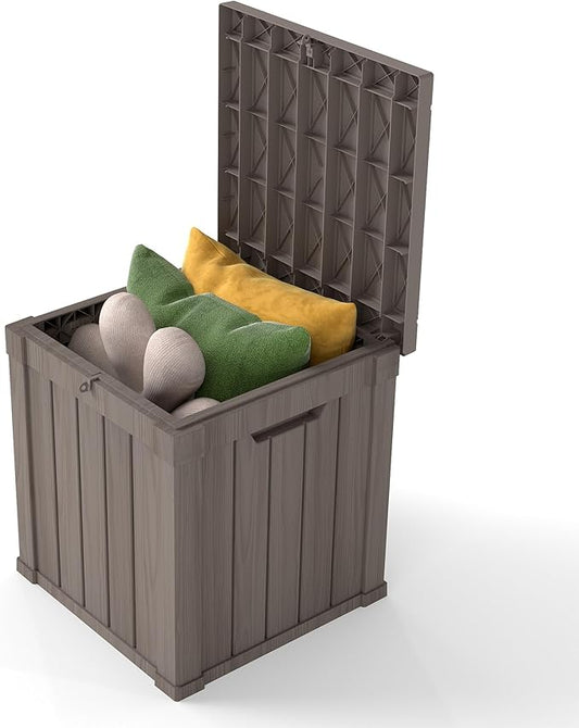 Outdoor Storage Box 50GAL Waterproof Resin Deck Box,Pool Accessories Supplies，UV-Resistant Lockable Package Delivery Bin for Garden Tools,Large Patio Outside Cushions,Chest,Furniture,Grey
