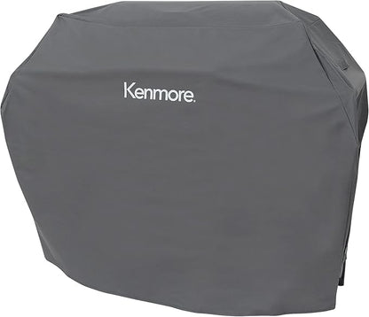 Kenmore 56-Inch Heavy-Duty Grill Cover for Outdoor BBQ Propane Gas Grills, Weather-Resistant, UV- and Fade-Resistant, Universal Fit Cover for 4-Burner Gas Grills, Gray