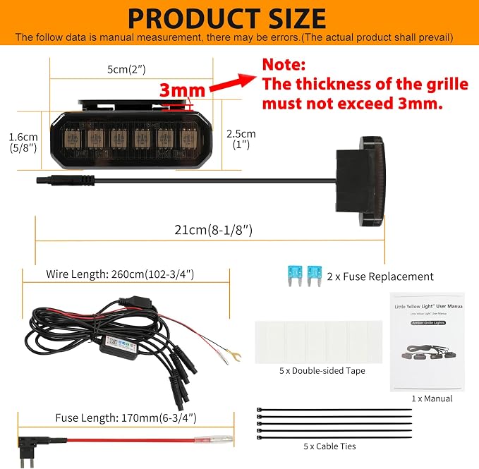 RGB LED Grille Lights 4PCS，Universal Clip-On Car Front，IP66 Atmosphere Exterior Grill Lights Remote APP Control，Compatible with Jeep Wrangler,Ford F150,Dodge Ram 1500,Toyota Tacoma