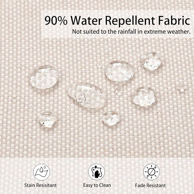 Magpie Fabrics Indoor Outdoor Cushion Cover Replacement 2 Pack, NO Insert! Water Repellent Slipcover with Ties Decor for Patio Garden Chair Sofa Bench Wicker(Recycled Cream White, 20x18x4 Inch)