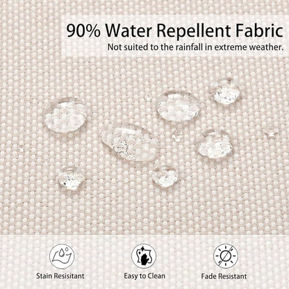 Magpie Fabrics Indoor Outdoor Cushion Cover Replacement 2 Pack, NO Insert! Water Repellent Slipcover with Ties Decor for Patio Garden Chair Sofa Bench Wicker(Recycled Cream White, 20x18x4 Inch)