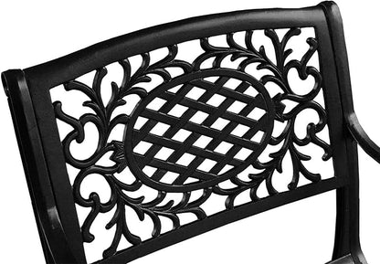 Oakland Living 1025-2777(8)-LBK Modern Outdoor Mesh Lattice Aluminum 95-in Large Black Oval Patio Eight Arm Chairs Dining Set