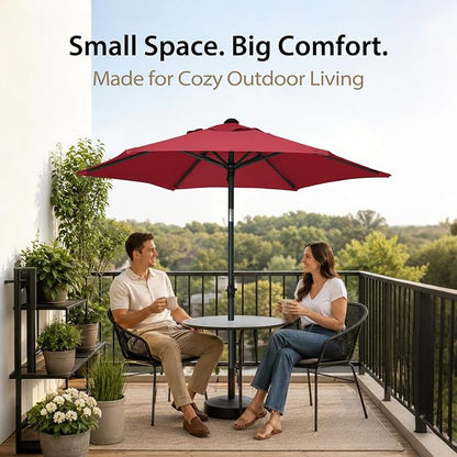 AMMSUN 6FT Patio Umbrella, Outdoor Table Umbrella with Push Button Tilt | UPF50+ Sun Protection and Water-Resistant Fabric, Premium Steel Pole and Ribs, Height-Adjustable and Push-Button Tilt