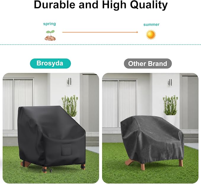 Adirondack Outdoor Chair Covers Waterproof 33"Wx35"Dx36"H, Black | 2 Pack Patio Furniture Covers Protect from Rain and UV; Heavy-Duty Oxford Fits Lounge, Deep-Seat & High-Back Chairs on Lawn