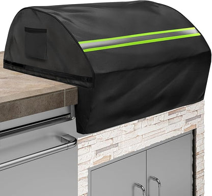Built in Grill Cover for DCS 27-Inch - Heavy Duty 600D Waterproof with Reflective Strips and Plush Lining,Protects The Built in Grill While Enhancing its Visual Appeal,28''L x 27''W x 27''H,Black