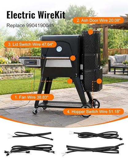Fan and Lid/Door Switch Replacement Kit Compatible with Masterbuilt Gravity Series 560 1050 800 Digital Charcoal Grill and Smoker Combo, Replace 9904190041 9904190045 9904190040