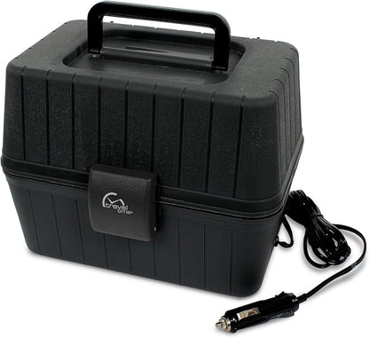 TRAVEL TIME 12V Portable Stove with 5-Pans & Lids, 150w – Universal for Most Vehicles, Mini Microwave Food Warmer for Car, Truck, Travel, Work Cooking