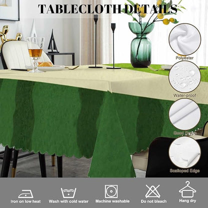 Swono Watermelon Table Covers 52x70 Inch Fruit Juice Seed Sliced Watermelon Wipeable Tablecloth Kitchen Dinning Tabletop Decoration, Table Cloth for Outdoor and Indoor Use