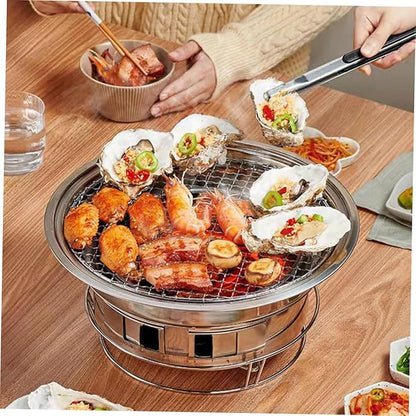 Totority Stainless Steel Korean Barbecue Oven Portable Grill Charcoal Grill Stove Outdoor Mini Bbq Stove