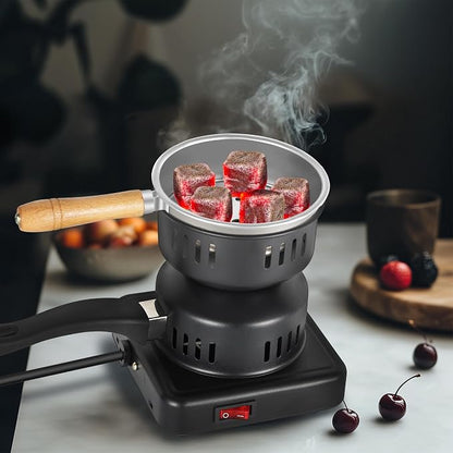 Electric Charcoal Burner 500W Electric Stove Starter for Hookah | For Hookah，100CM Power Cable，black，All copper wire