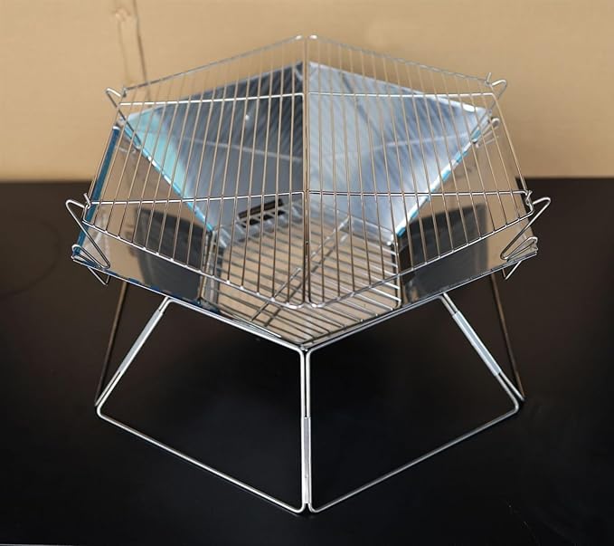 Charcoal Grills Outdoor Stainless Steel Electroplated Barbecue Grill Camping Home Multifunctional Portable Folding Barbecue Grill Outdoor Grill (Color : A, Size : 50 * 43 * 21.5cm)