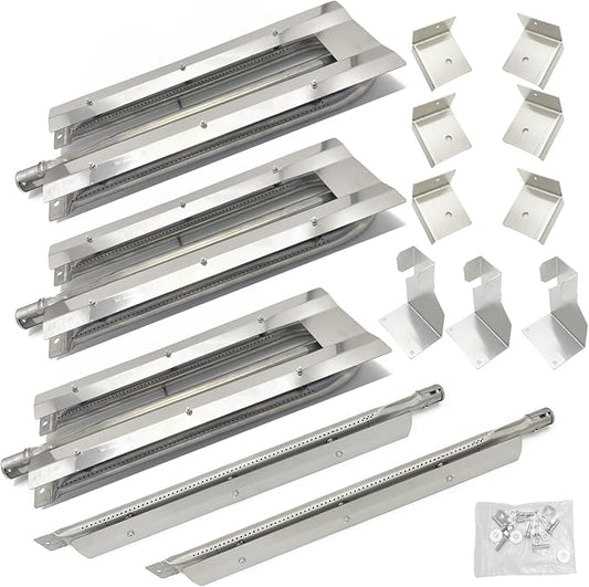 21-7/8" Stainless Steel U Shaped and 24" Straight Burner BBQ Replacement Parts for Viking Burners VGBQ 30 in T, VGBQ 41 in T, VGBQ 53 in T Series Gas Grill