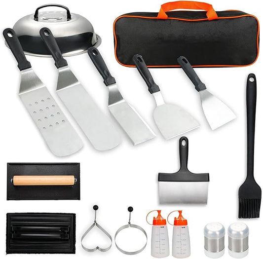 18PCS Heavy Duty BBQ Grill Tools Set, Stainless Steel Grill Accessories Kit for Outdoor Grilling