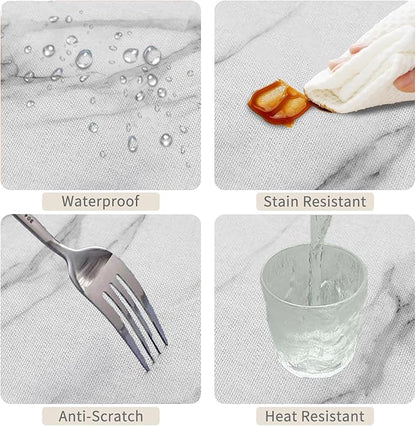 70x90inches Marble Rectangle Tablecloth Abstract Modern Grey and White Marble Texture Table Cloth Waterproof Polyester Table Cover for Dining Room Kitchen Home Decor Cafe Restaurant