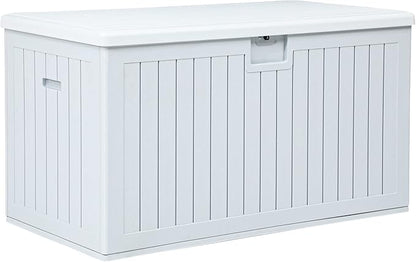 YITAHOME XL 180 Gallon Large Deck Box,Outdoor Storage for Patio Furniture Cushions,Garden Tools,Waterproof,Lockable (White)