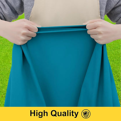 Smiry Picnic Table Cover with Bench Covers, Waterproof Elastic Fitted Polyester Tablecloths for 6 Ft Rectangle Tables, Washable Windproof Tablecloth for Camping, RV & Outdoor (Turquoise, 30x72 Inches)