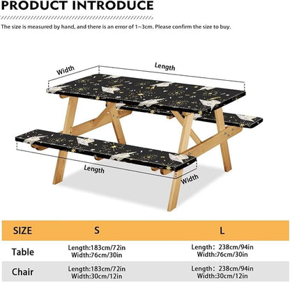 Grad Table Cloth for Birthday, Graduation, Restaurant, Wedding Decoration, Elastic Table Cloth for Graduation Party 3 PCS Set