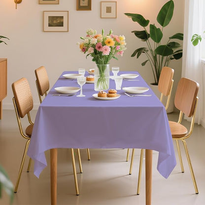 54 Inch X 100 Feet Plastic Table Cover Roll Premium Disposable Plastic Tablecloth for All Type/Shape Tables | Picnic, Party, Banquet, Birthdays, Weddings (Light Purple, 54 Inch X 100 Feet)