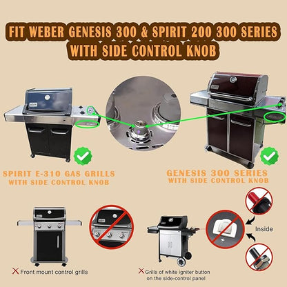 SafBbcue 91360 Igniter Kit for Weber Grill 1819-51 1836-32 Grill Igniter Replacement Compatible with Weber Spirit E210 E215 E310 EP320 SP310 SP320 Spirit S320 Side-Control Grill, 67847 67726 81315