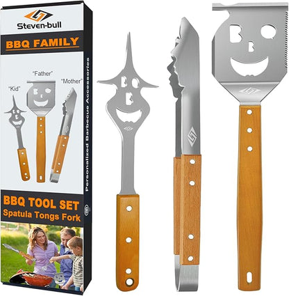 STEVEN-BULL S BBQ Tools Grill Set, Extra Long BBQ Accessories,Grill Accessories for Outdoor Grill,Best BBQ Grilling Gifts for Men Unique