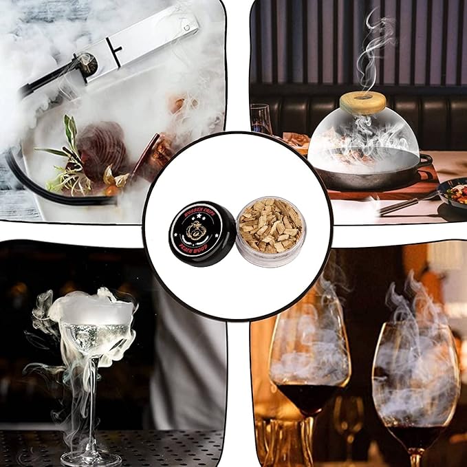 6 Wood Chips for Smoking,Flavors Cocktail Smoker Wood Chip, Smoke Infuser Chips for Drinks includes Peach, Oak, Cherry, Apple, Walnut and Pear Wood Chips for Whiskey Wood Smoking Chip