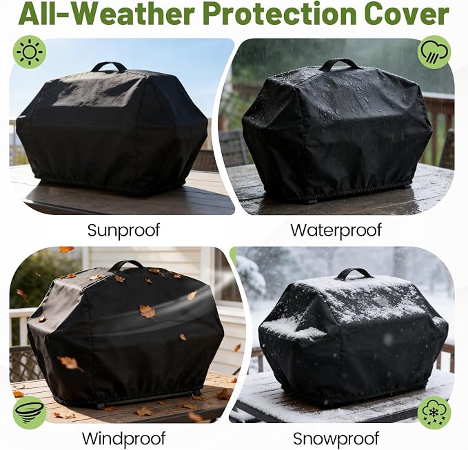 Pizza Oven Cover for Blackstone 14" Pizza Conversion Kit | Outdoor Cover Compatible with On The Go 17" Pizza Conversion Kit, Waterproof Heavy Duty Protective Covers - 27 x 30 x 15 Inc