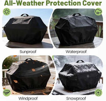 Pizza Oven Cover for Blackstone 14" Pizza Conversion Kit | Outdoor Cover Compatible with On The Go 17" Pizza Conversion Kit, Waterproof Heavy Duty Protective Covers - 27 x 30 x 15 Inc