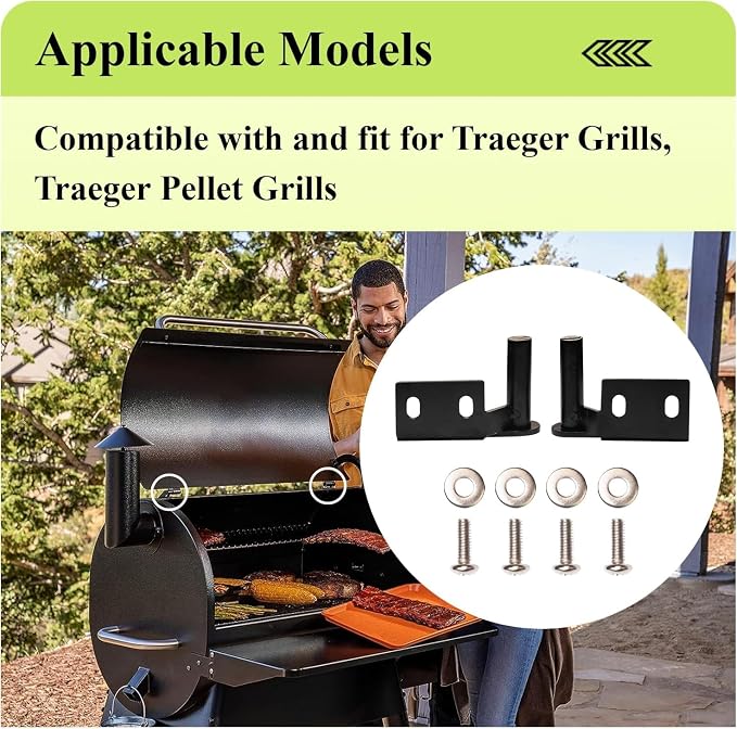 Grills Lid Hinge Kit for Traeger & Blackstone, 74050 & 74051 LH RH Hinges | For blackstone griddle lid hinge kit, Fits Traeger Pellet Grills, Strong and durable, Simple installation, Upgrade quality