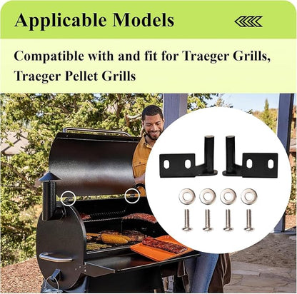 Grills Lid Hinge Kit for Traeger & Blackstone, 74050 & 74051 LH RH Hinges | For blackstone griddle lid hinge kit, Fits Traeger Pellet Grills, Strong and durable, Simple installation, Upgrade quality