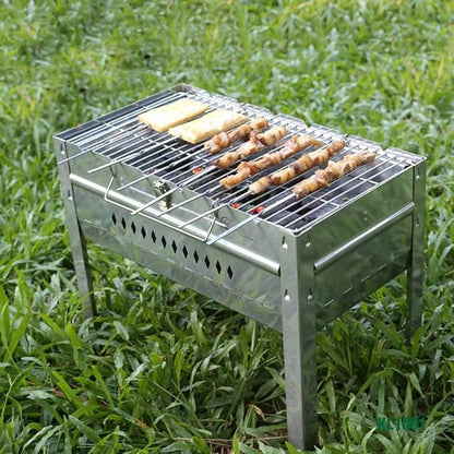 Portable Charcoal Grill for Camping BBQ Grills, Outdoor Barbecue Grill Stainless Steel Foldable Grill Rack for Patio Picnic Tailgate Backyard,A-1