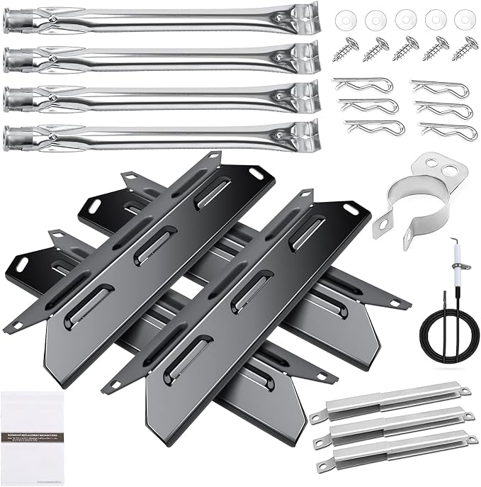 Hisencn Grill Replacement Parts for Kenmore 146.34611410, 146.46372610, 146.23673310, 146.34461410, 146.10016510, 146.16198211, 146.46366610, 146.16142210 Grill Burner, Heat Plate, Ignitor & Crossover