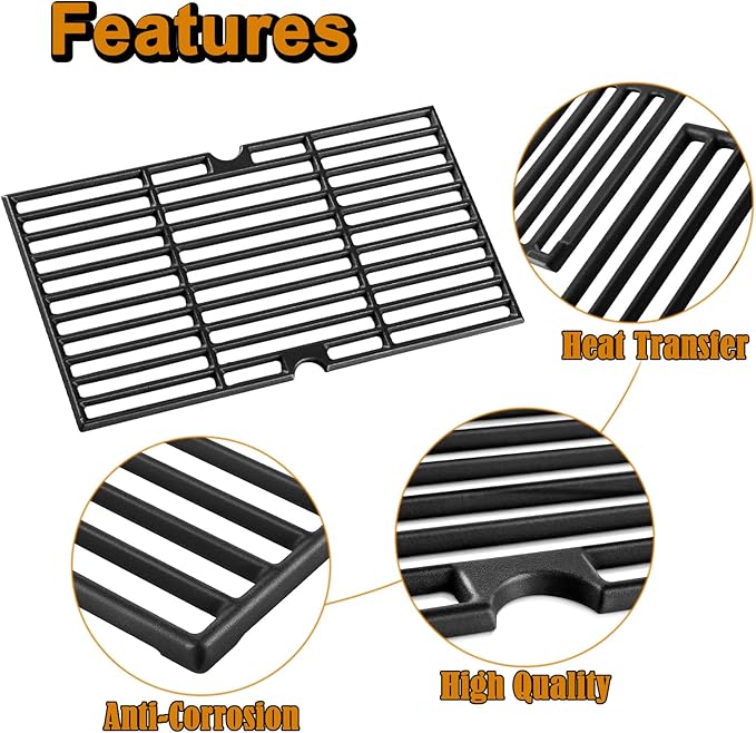 810-4551-0 Grill Grates Replacement Parts for Brinkmann Grill Parts 810-1750-S 810-1751-S 810-3551-0 810-3752-F Pit Boss Pro Series 820 PB820PS1 820PS1 Cast Iron Brinkman 5 Burner Gas Cooking Grates