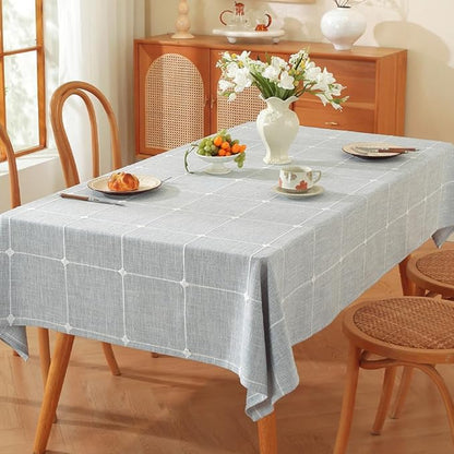 TruDelve Cotton Square Tablecloth 60x60 Blue Fabric Farmhouse Cloth Tablecloths Outdoor Table Cloth for Picnic Table Cover (Blue,60"x60",Square)