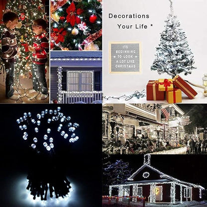 HOME LIGHTING 66ft Christmas Decorative Mini Lights, 200 LED Green Wire Fairy Starry String Lights Plug in, 8 Lighting Modes, for Indoor Outdoor Xmas Tree Wedding Party Decoration (White)