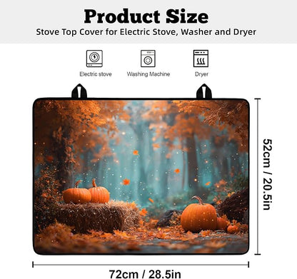 Multi-Design Stove Cover for Glass/Electric Stoves - 3-in-1 Heat-Resistant Protector Mat, Non-Slip Drying Rack 28"x20"
