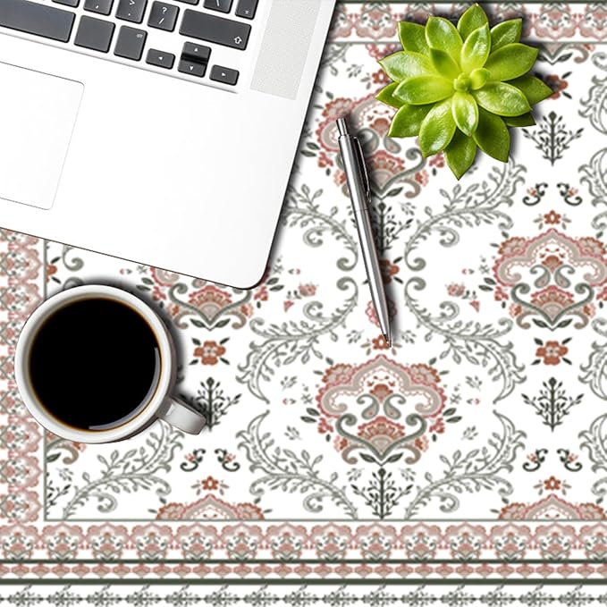 Rustic Floral Tablecloth 60x102 Inch Rectangular Green Pink Flower Boho Spring Wrinkle Resistant Table Cloth Washable Seasonal Retro Table Cover for Home Restaurant Picnic Camping 60x102 Inch