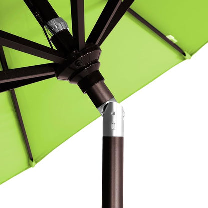 California Umbrella 12-Year-Non-Fading, 9Ft Premium Sunbrella Patio Umbrella, Hand-Crank, Button-Tilt, Bronze Frame, Macaw Fabric