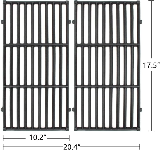 Hongso 7637 Grill Grates for Weber Spirit 200, 17.5 inch Grill Parts for Spirit E210 S210 E215 E220, Spirit II E/S 210 Grills (2013-2017 Front Control Panel), Not for Side Control Models & 300 Series