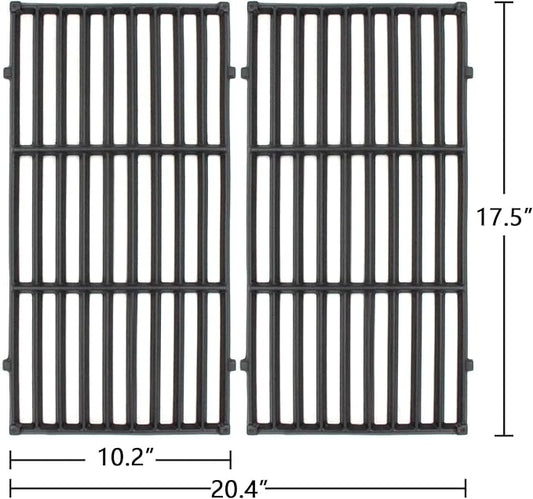 Hongso 7637 Grill Grates for Weber Spirit 200, 17.5 inch Grill Parts for Spirit E210 S210 E215 E220, Spirit II E/S 210 Grills (2013-2017 Front Control Panel), Not for Side Control Models & 300 Series