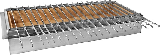 Stone Series Built-In Charcoal Grill for Outdoor Kitchen Islands, 14-Gauge Stainless Steel Shish Kabob Mangal Skewer Grill, Made in USA, Heavy-Duty Outdoor BBQ Grill (42 Inch)