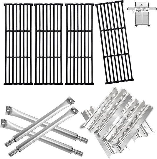 Grill Parts for Broil King 9221-64 9215-54 9221-54 9221-67 9235-24, Baron 320 340 420 440 Regal 490 Parts, for Broil King Baron Replacement Grill Grates & Stainless Steel Heat Plates/ Burner Tubes